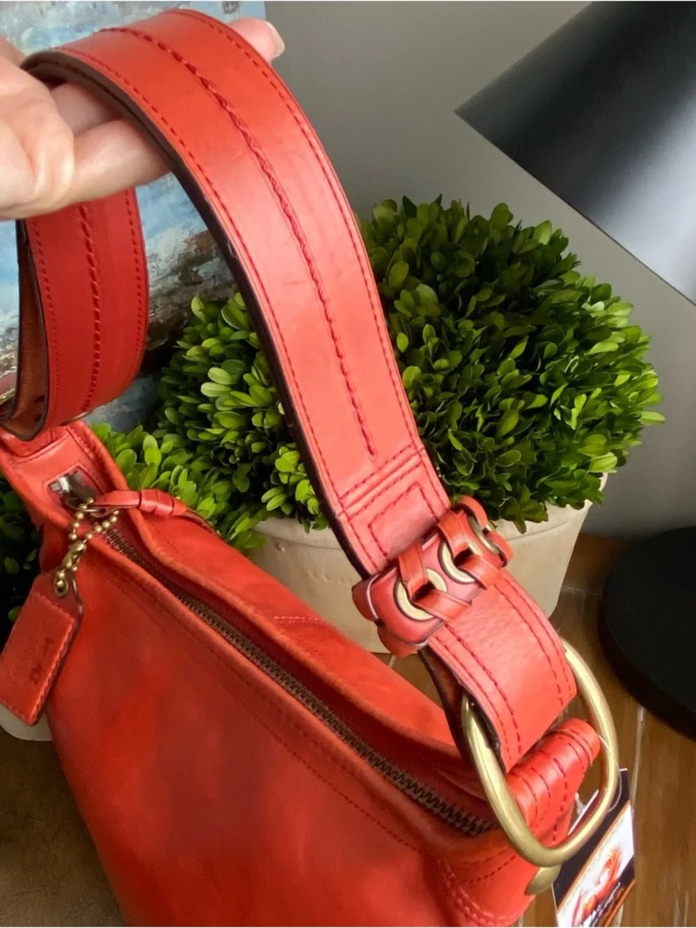 Coach Chili Red Tattersall Bleecker Bucket Bag and Waller Set Bundle Y2K - Picture 5 of 17